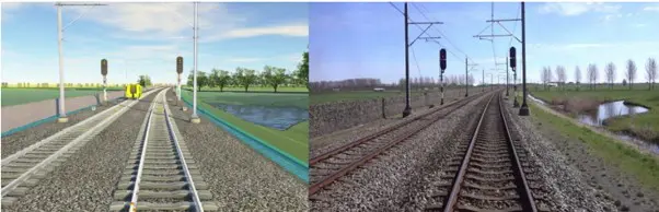 Digital object visualisation (left) versus Real imagery visualisation (right)