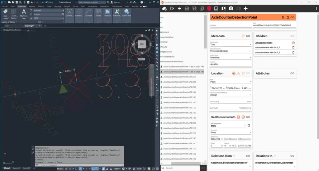 Combining real track data with design data (source Arcadis)